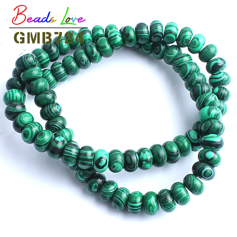 

6/8/10mm Rondelle Beads Malachite Stone Beads Round Loose Spacer Beads For Jewelry Making Diy Bracelet Necklace Wholesale 15''