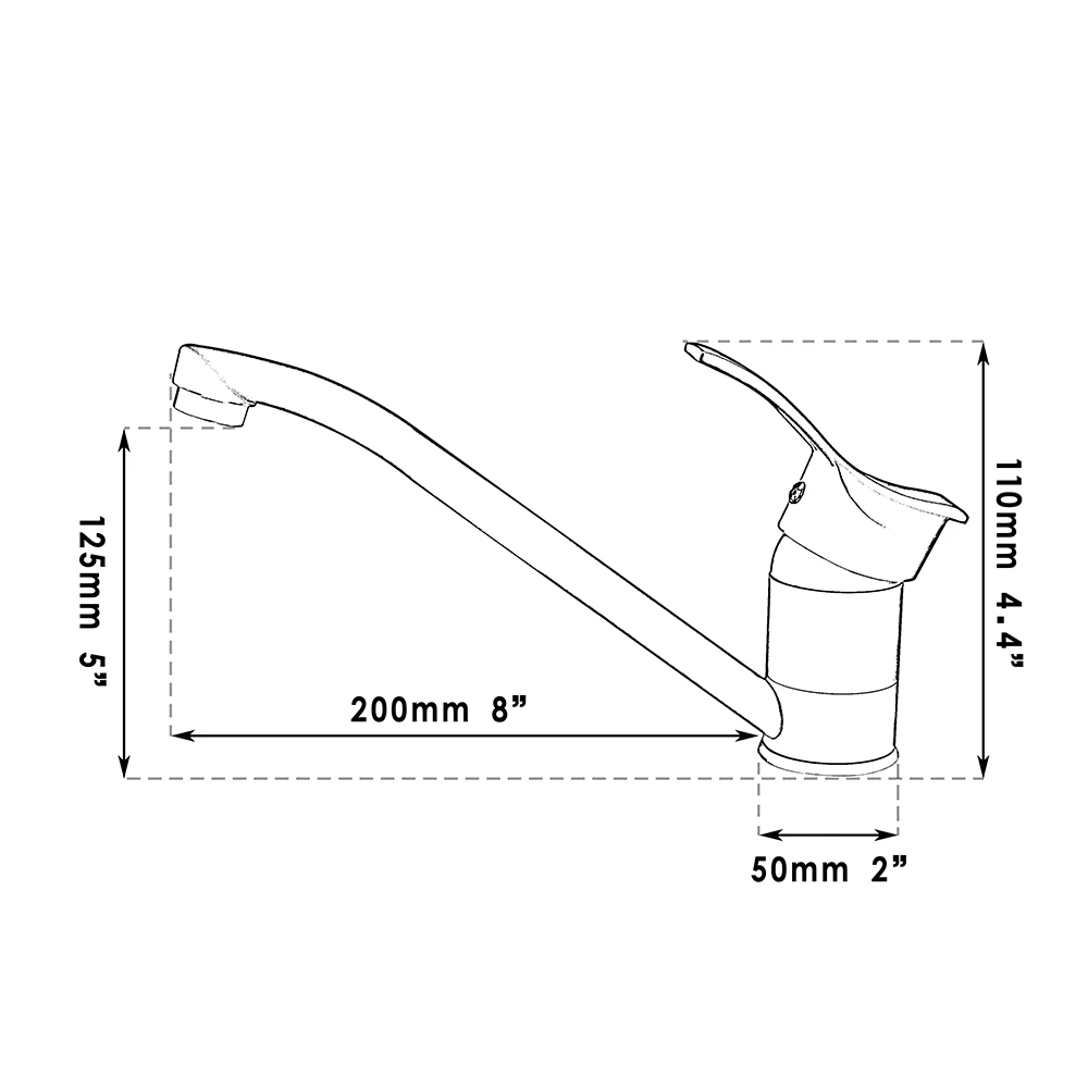 KEMAIDI длинный короткий смеситель с одной ручкой белым рисунком горячей и холодной