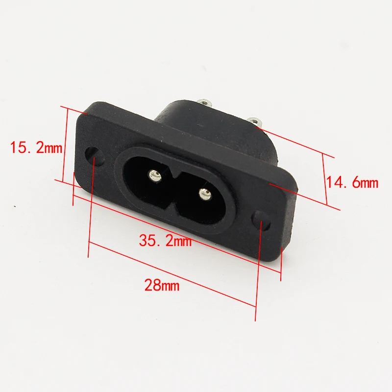 Новый Лидер продаж AC250V 2.5A 5 шт. 2Pin IEC 320 C8 гнездо входа с винтовым креплением|socket