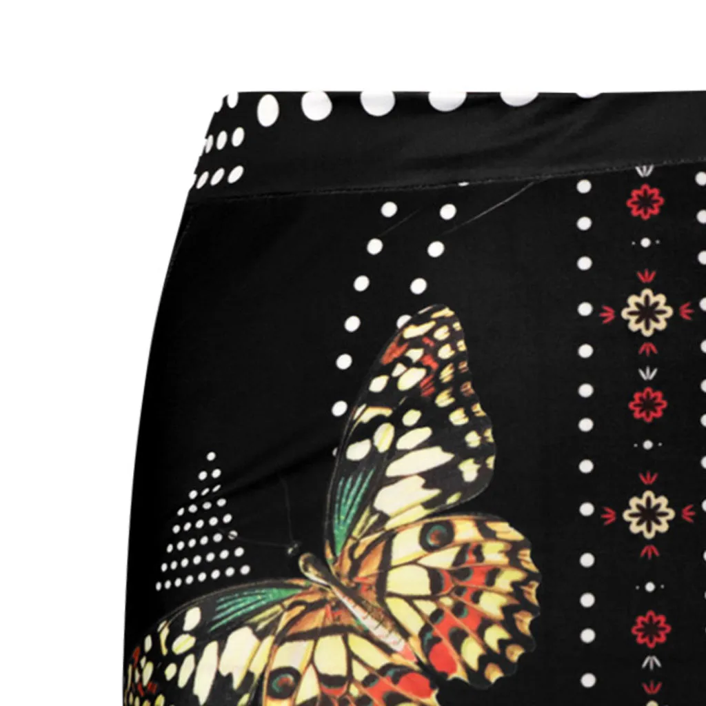Womail tracksuit Summer Women Set two piece set Casual Print Butterfly Printed Tops Blouse+Mini Skirt Suits holiday Beach j75
