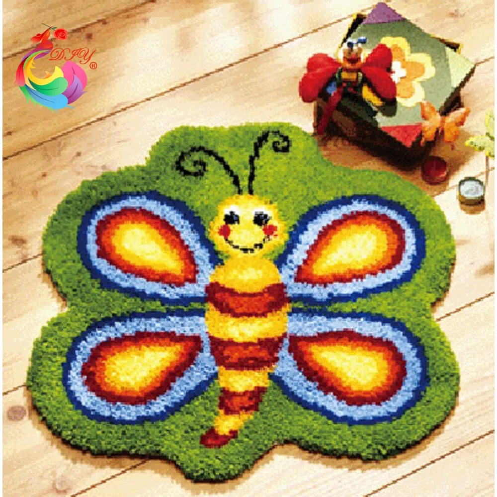 Latch hook rug kits Cartoon Bee rugs and carpets knitting needles Patchwork carpet cross stitch thread embroidery Carpets | Дом и сад