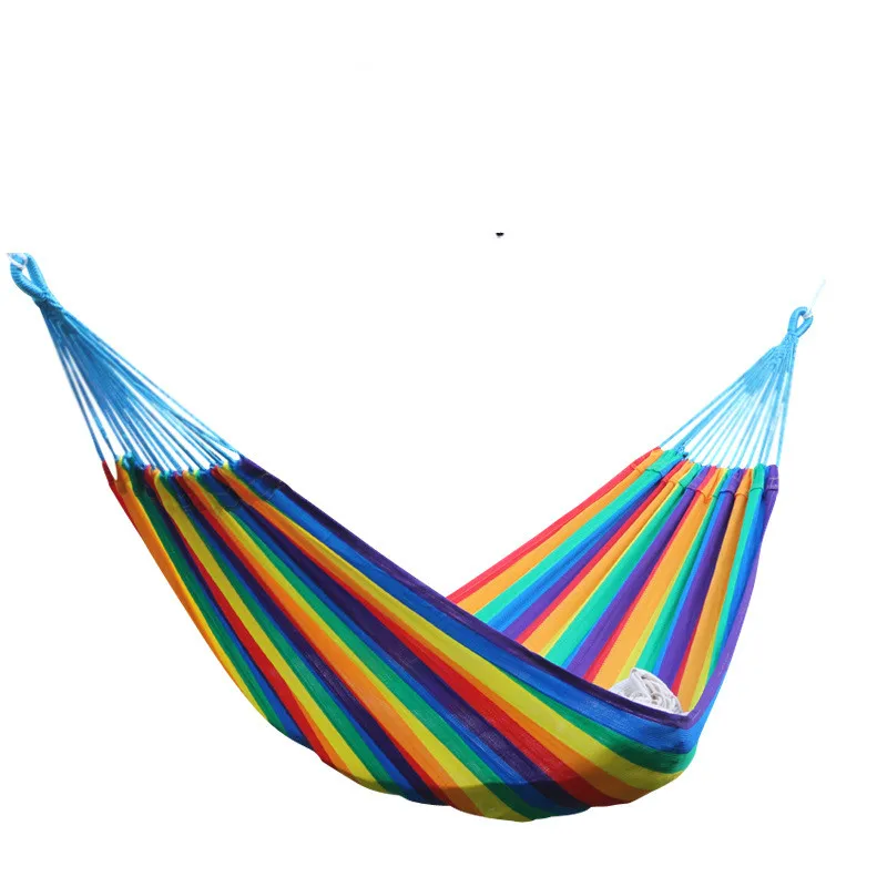 Супер Мягкий Нейлоновый гамак в полоску с радугой двойной человек спортивный