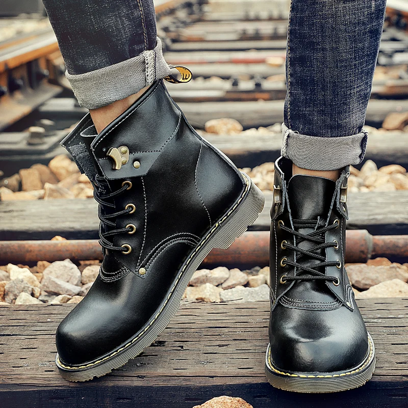 2018 мужские ботинки Martens большие размеры 38-47 мужская обувь на толстой подошве