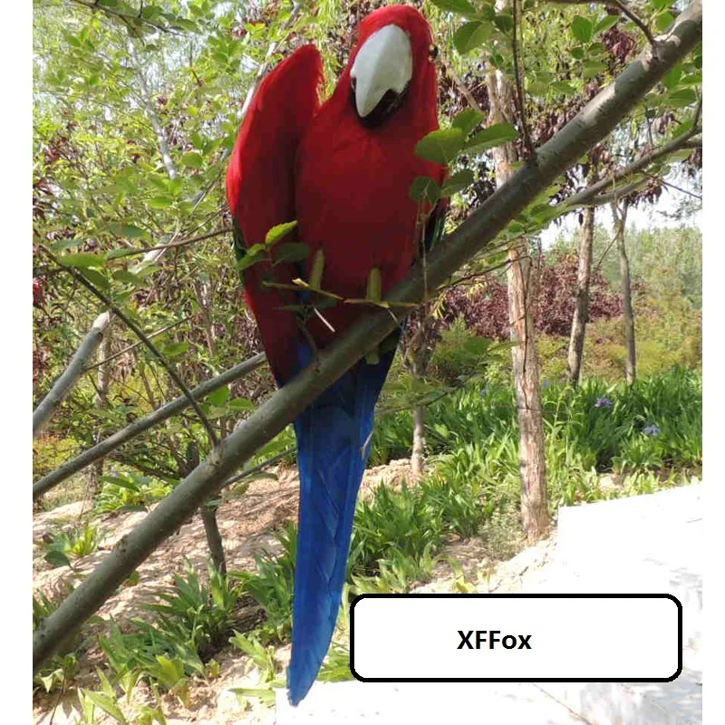 

cute simulation red&blue parrot model foam&furs real life one wing parrot bird gift about 30cm xf1087