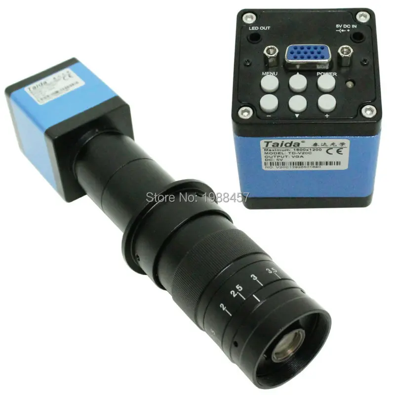 Микроскоп промышленная камера HD 2 0 MP высокоскоростной 60 кадров VGA выходы + 10X ~ 180X