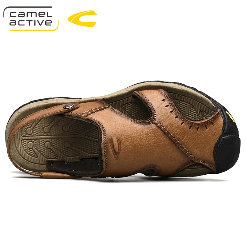 Мужские сандалии Camel Active мягкие эластичные из натуральной кожи на плоской