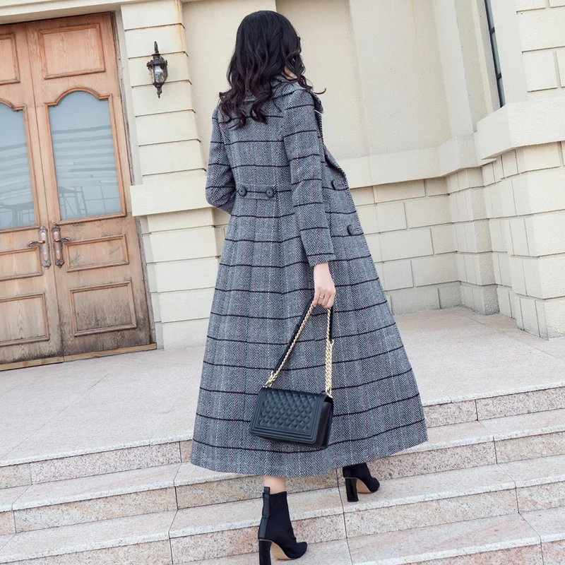 Брендовое дизайнерское Новое Осеннее зимнее женское Шерстяное Пальто в