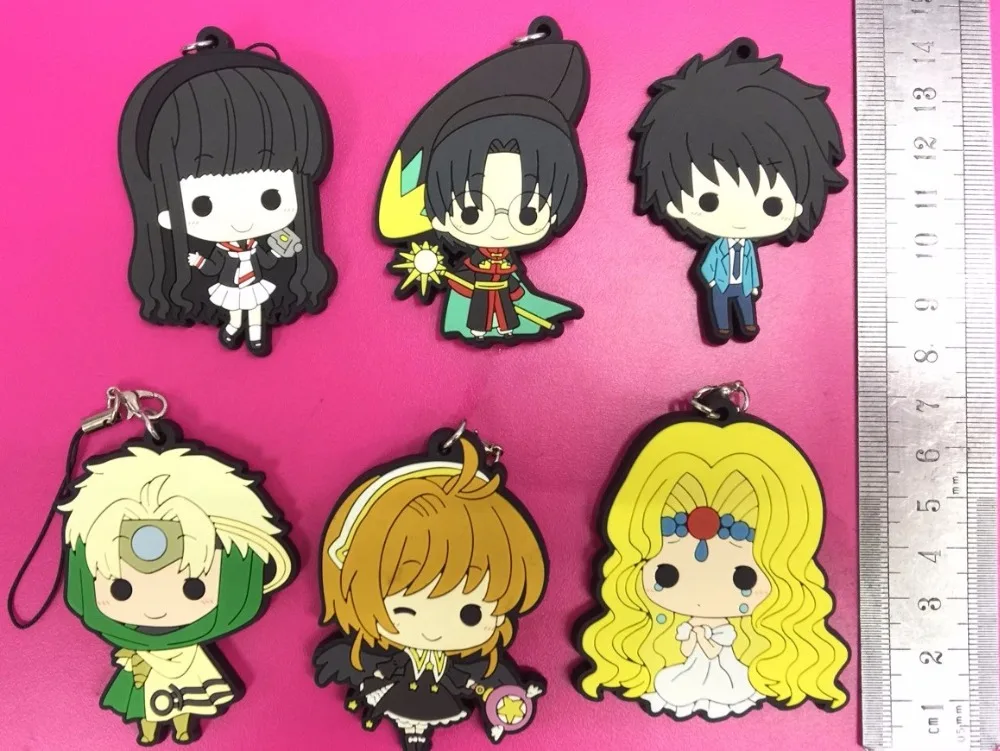 6 шт./лот Рыцари магии оригинальный японский аниме Рисунок резиновый мобильный