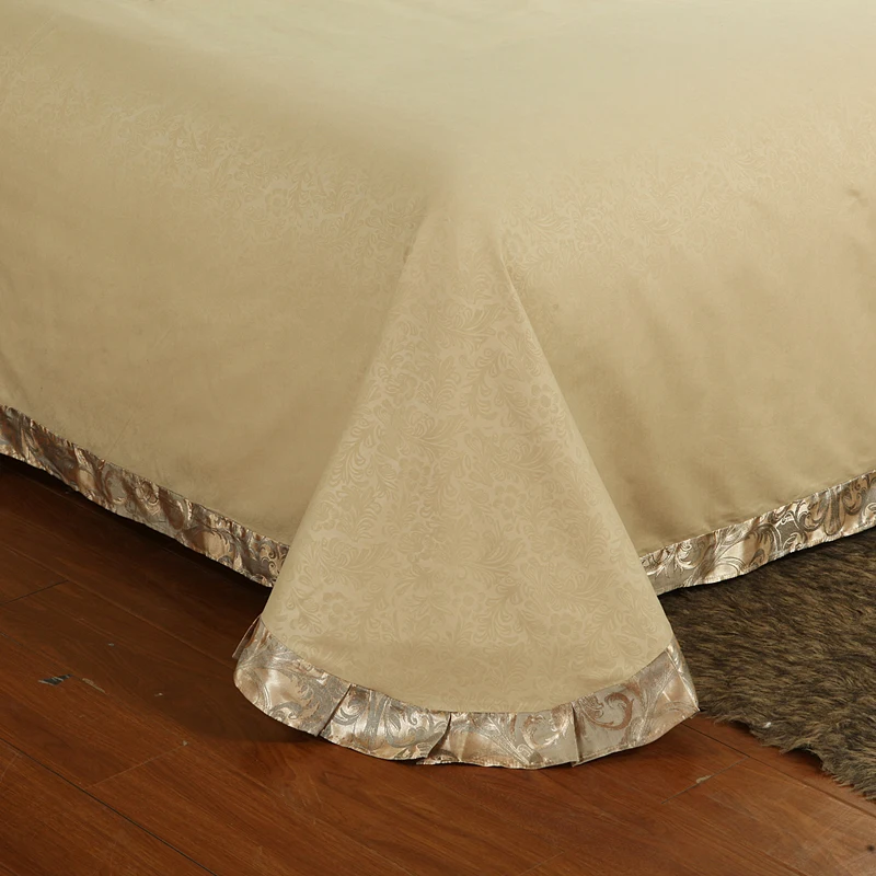 Новое жаккардовое постельное белье queen King size, набор пододеяльников, имитация шелка, хлопок, комплекты постельного белья, роскошный золотой цвет, Великобритания, полный размер