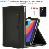 leather case for huawei mediapad m3 lite 10 10 1 bah w09al00l09 stand cover hand holder for huawei m3 lite 10 case films