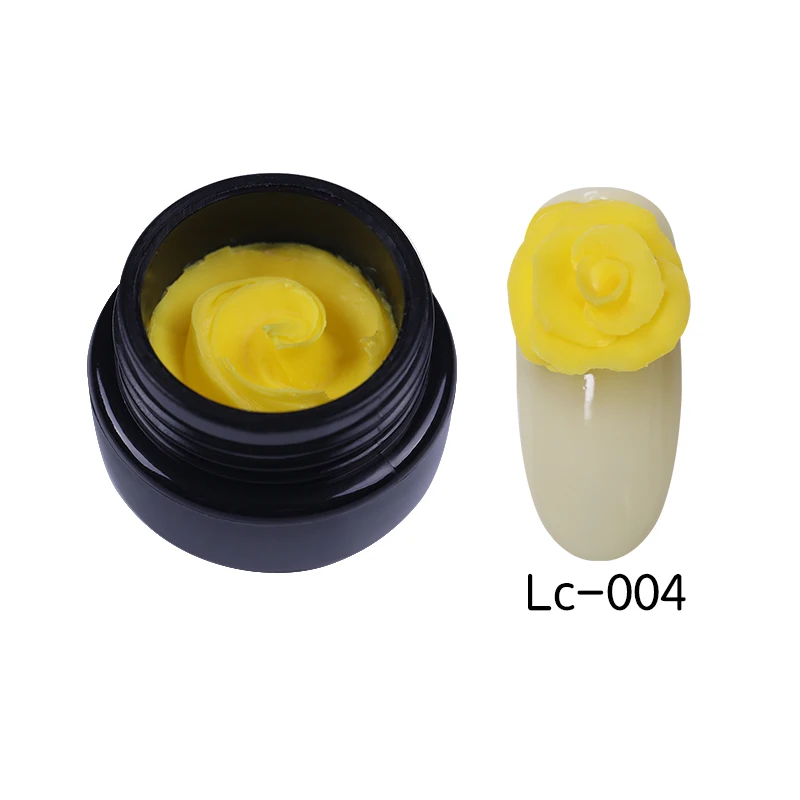 4D LC-04 LILYCUTE, 5 мл, 3D рельефный Гель-лак для ногтей, рисунок для резьбы, впитывающий УФ-гель, белый, черный, серебристый цвет, гель для ногтей, сделай сам - Цвет: 4D LC-04