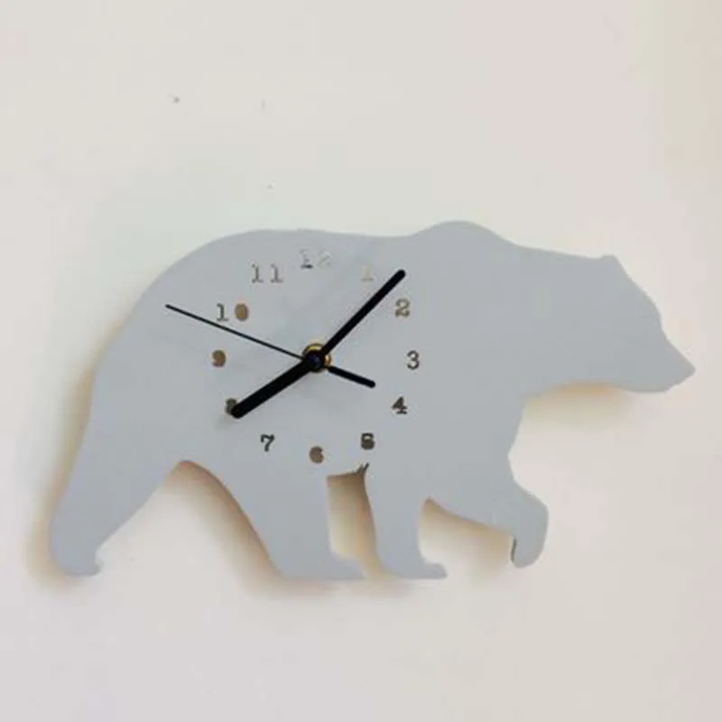 Детские настенные часы Polar Bear монохромные украшения для детской комнаты подарок