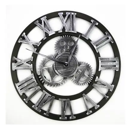 Американские ретро настенные часы 80 см римские цифры железные зубчатые