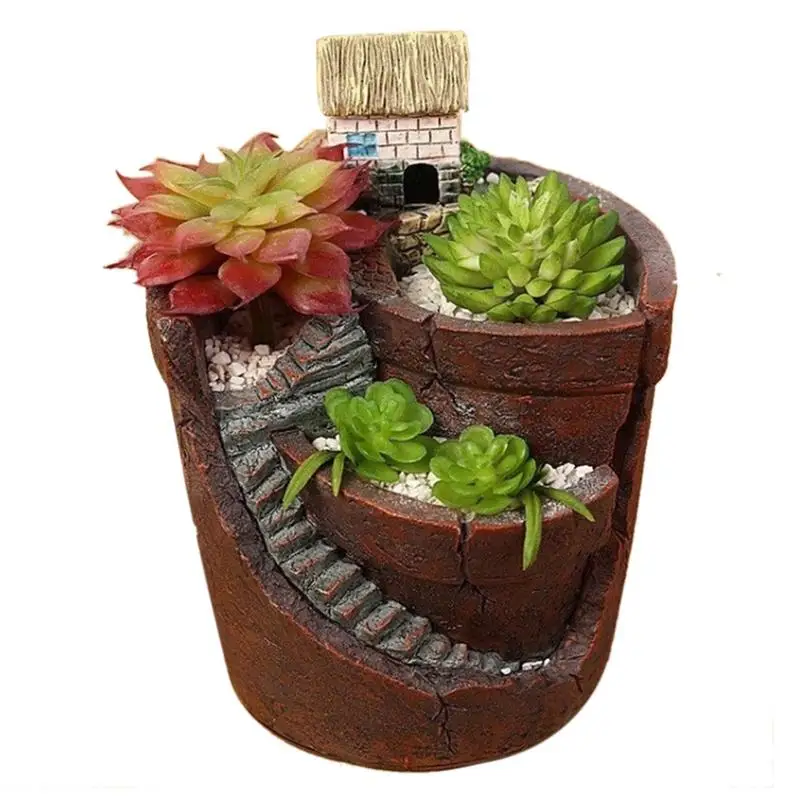 Small house 1 шт. креативный DIY полимерный цветочный горшок для суккулентных растений цветочный горшок микро-пейзаж горшок пейзаж садовый декоративный горшок культура - Цвет: Small house