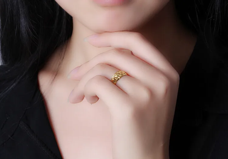 Лидер продаж высококачественные Регулируемые кольца из 24 каратного золота для