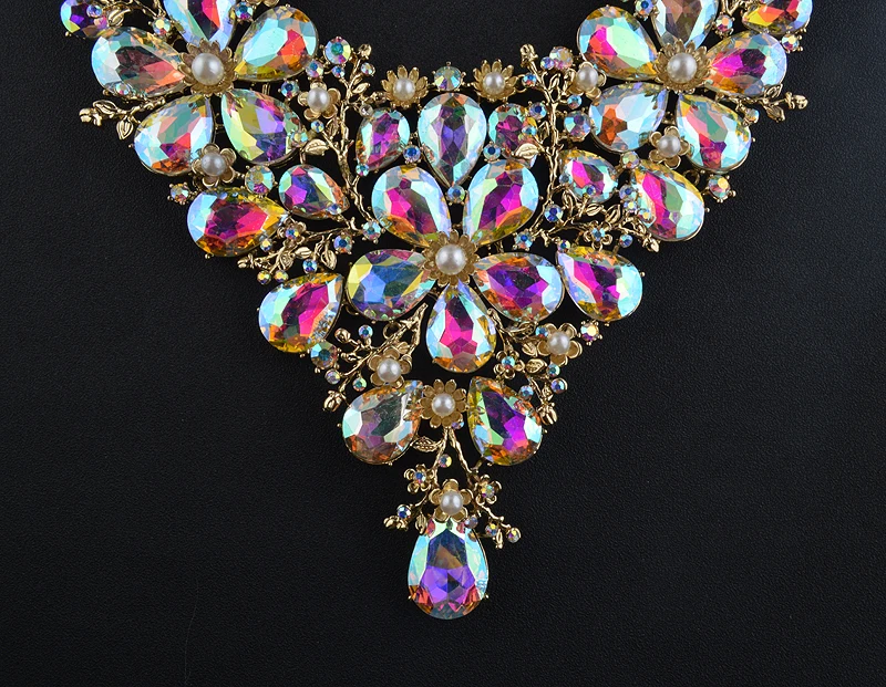 Высококачественный Свадебный комплект из ожерелья и сережек для женщин