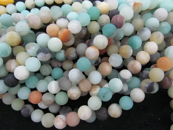 Высокое качество 2 нити 16 &quotкруглые матовые инея смешанные цвета Амазонит Агат