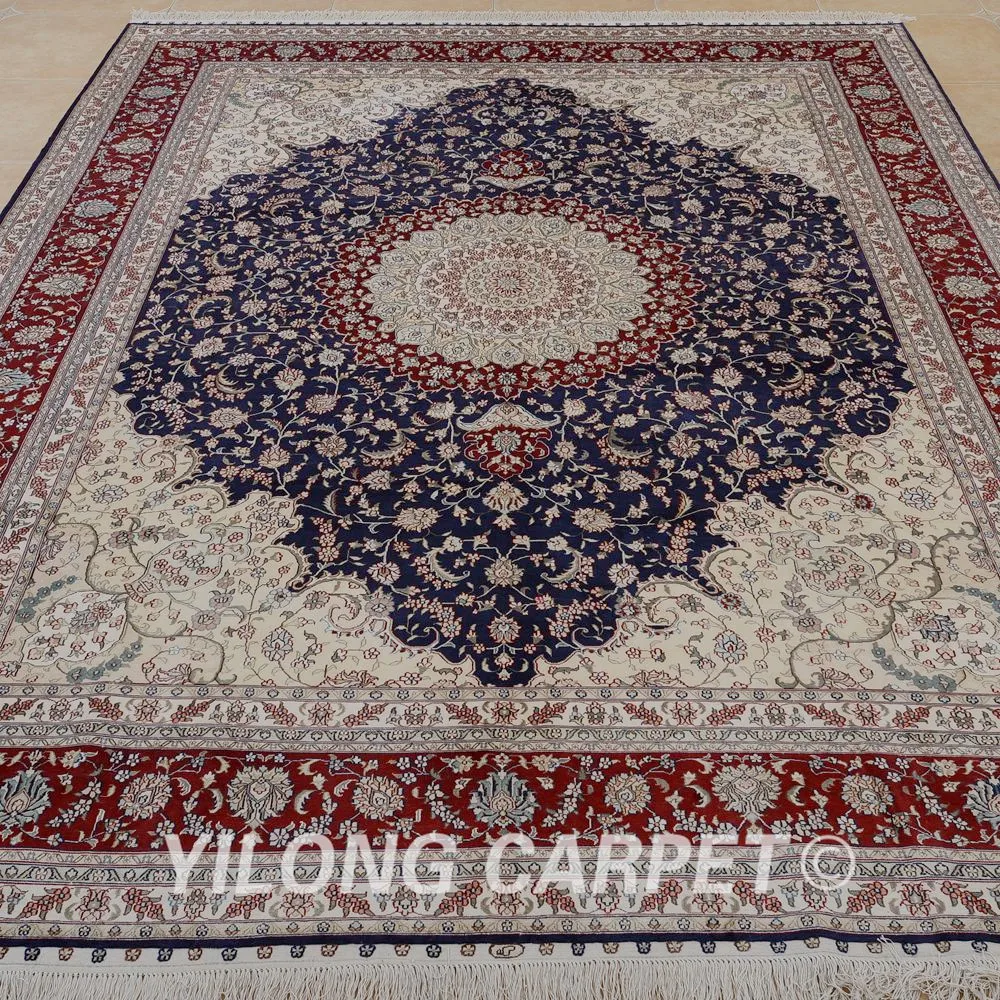 Beste Yilong 9'x12 'Antieke Klassieke Handgemaakte Kleed Grote Donkerblauw Vantage Turkije Tapijt (0907)