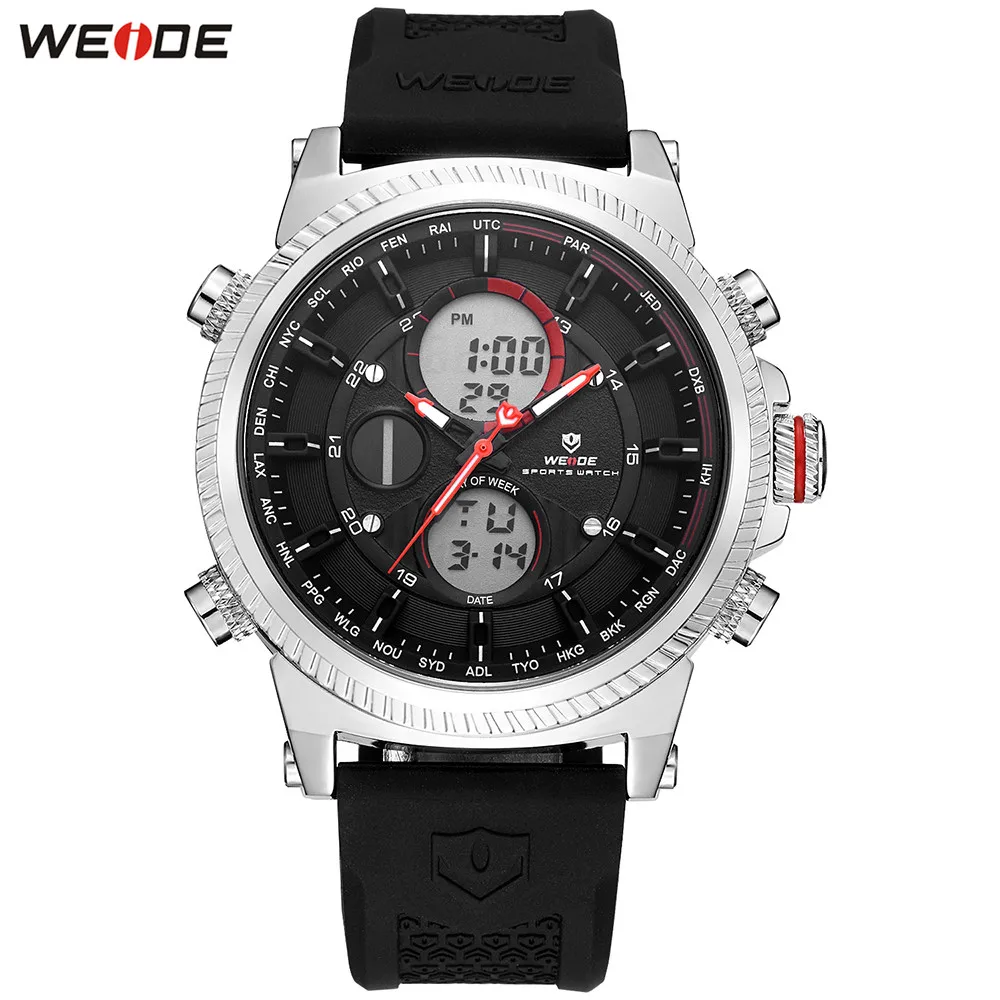 Оригинальные модные часы WEIDE мужские спортивные цифровые кварцевые Светодиодные