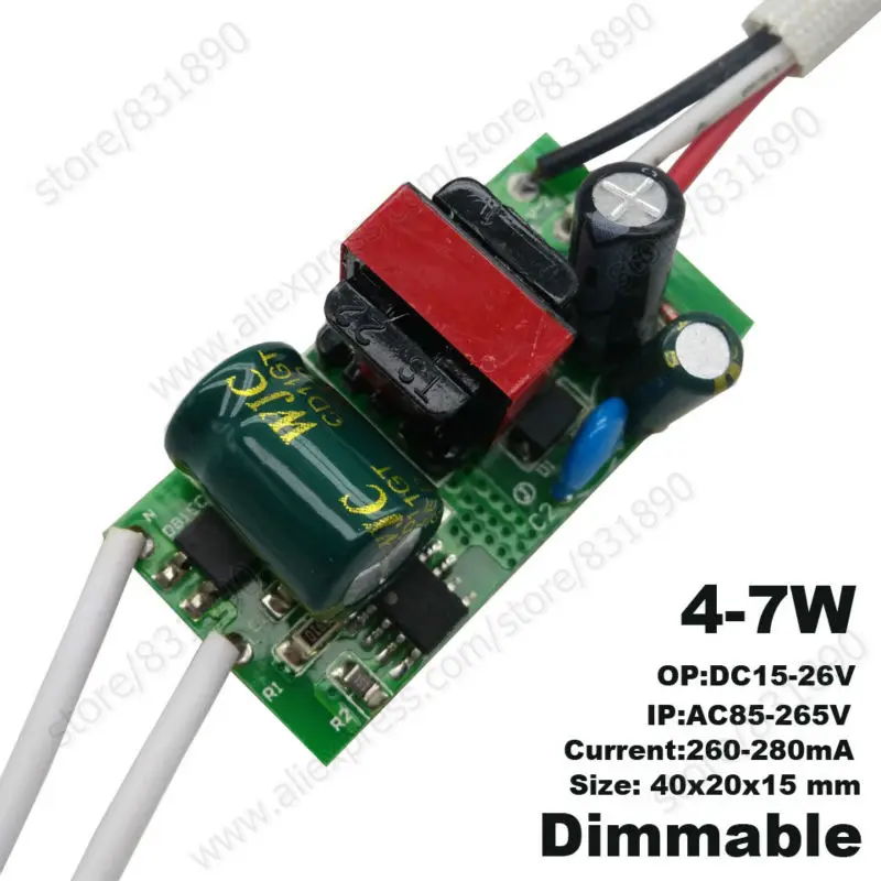 Фото 5pc LED Driver inside Dimmable Color Lighting Transformer 3/5/7/9/12/15/18/36W Constant current  Driver For LED Bulb Downlight №4