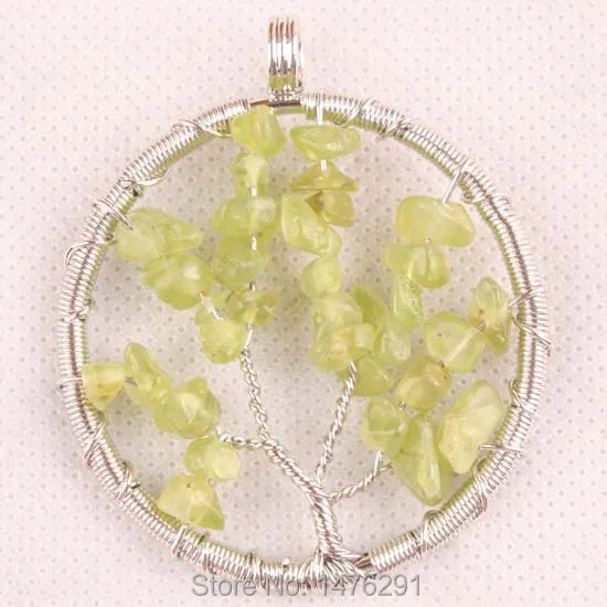 Новый кулон ручной работы из проволоки камень оливкового цвета|pendant image|pendant