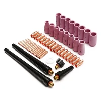 53pcs tig welding torch body parts gas lens nozzle collet cup kit for wp 9 20 25