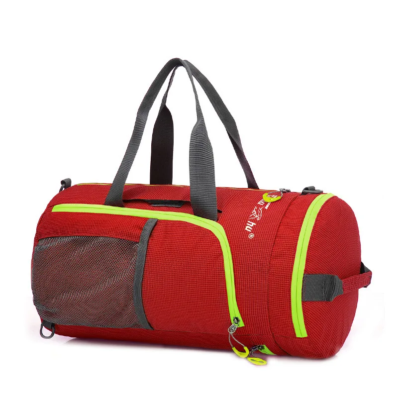 Sports Backpack TANLUHU 632 Nylon Foldable Gym Shoulder Bag Outdoor Climbing Hiking Cylinder Package - Цвет: Red