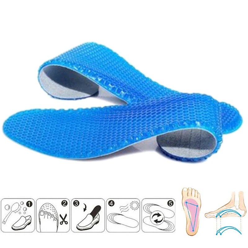 1pair High Quality Gel Insoles Silicone Massaging Sport Shoe Pads Orthotic Arch Foot Care Pad | Обувь