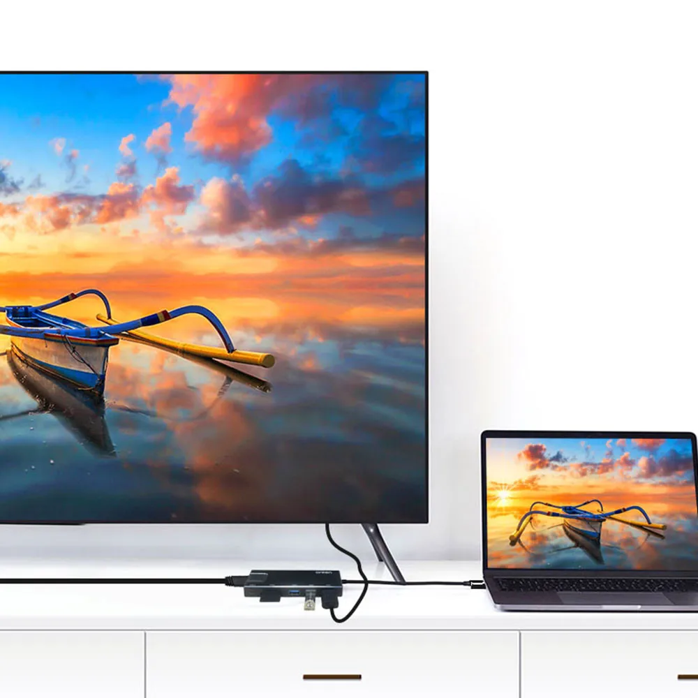 USB C к Type 8 в 1 3 0 HDMI 4K RJ45 адаптер Micro SD TF кардридер концентратор c PD порт Ethernet сеть и
