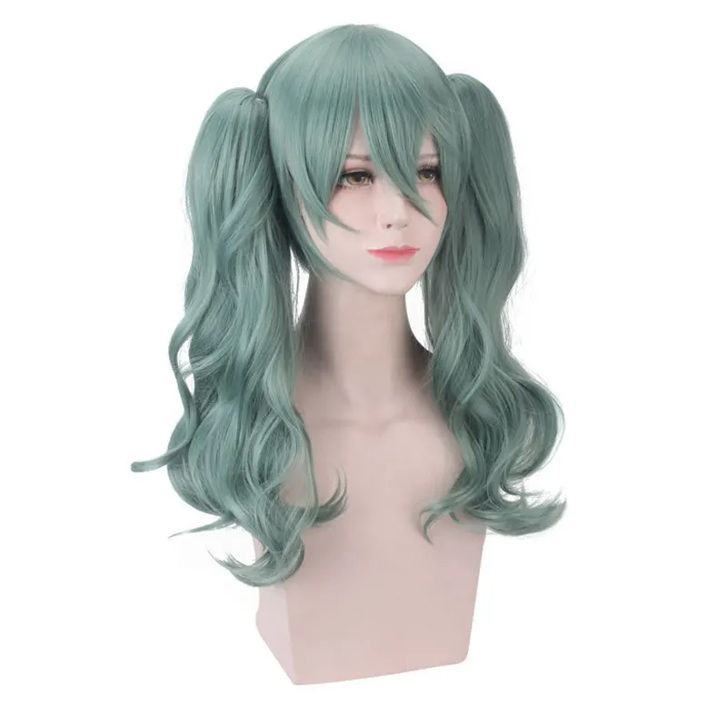 Хацунэ Мику парик для косплея VOCALOID 28 см зеленый термостойкий волосы