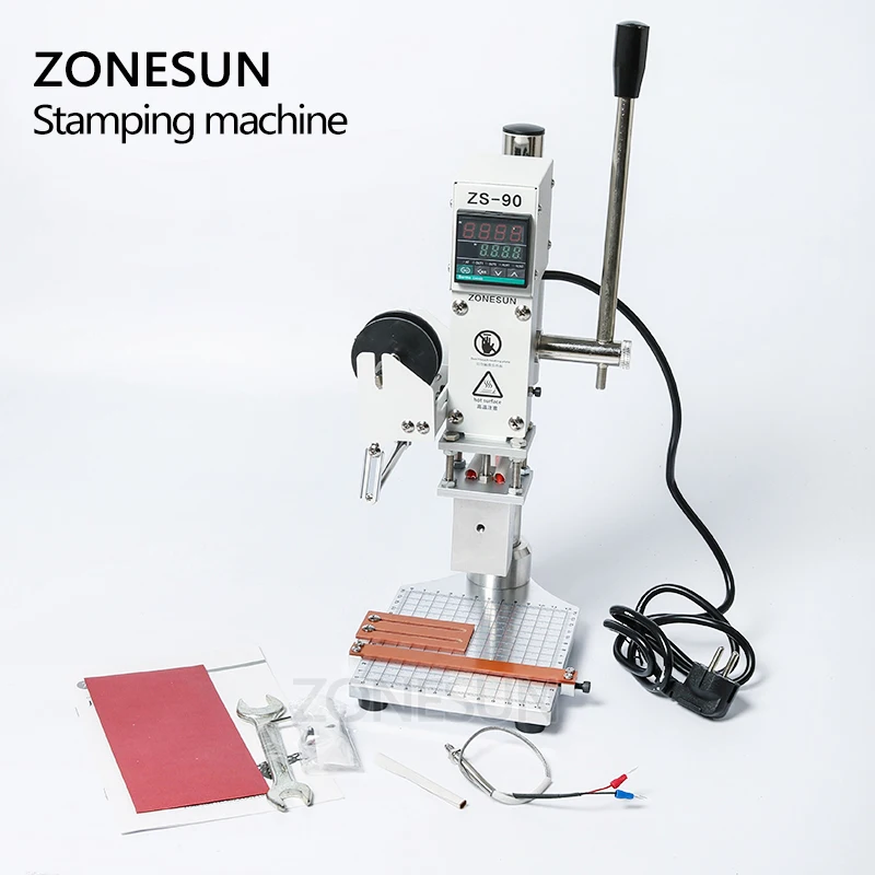 ZONESUN машина для горячего тиснения фольгой тиснения логотипа торговой марки ручная Бронзирующая машина для Finshed кожаной обуви тепло холодный отжим
