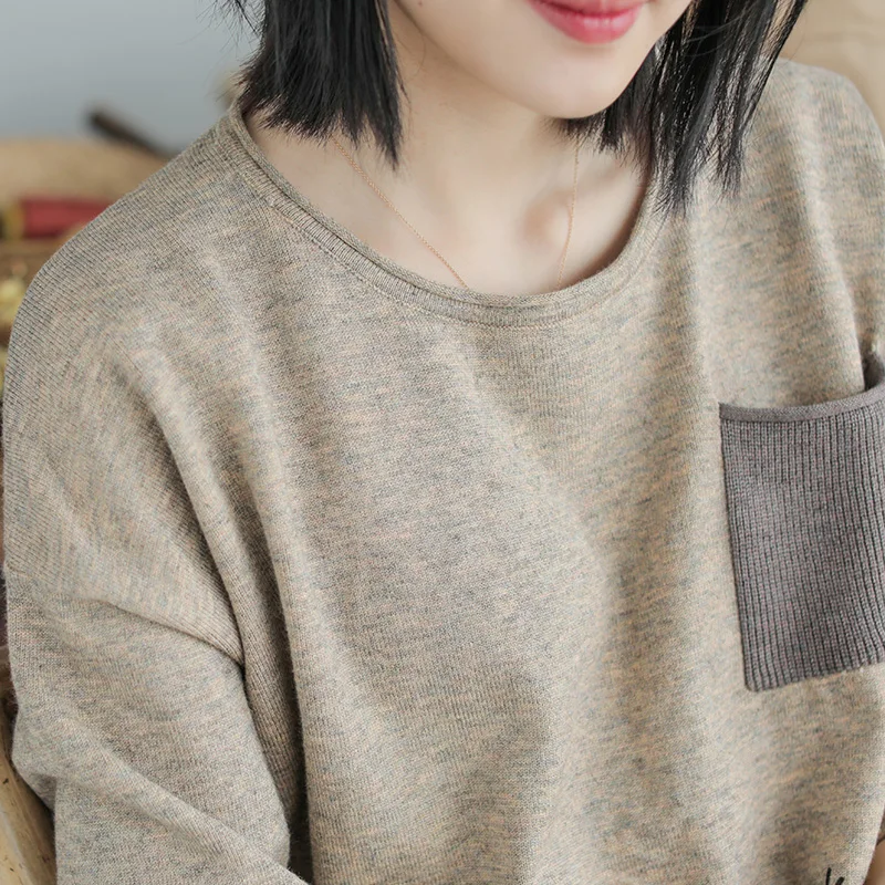 Autumn Winter Sweater Fashion Loose Character Tops O-Neck Mori girl Blended 2018 Female Casual | Женская одежда