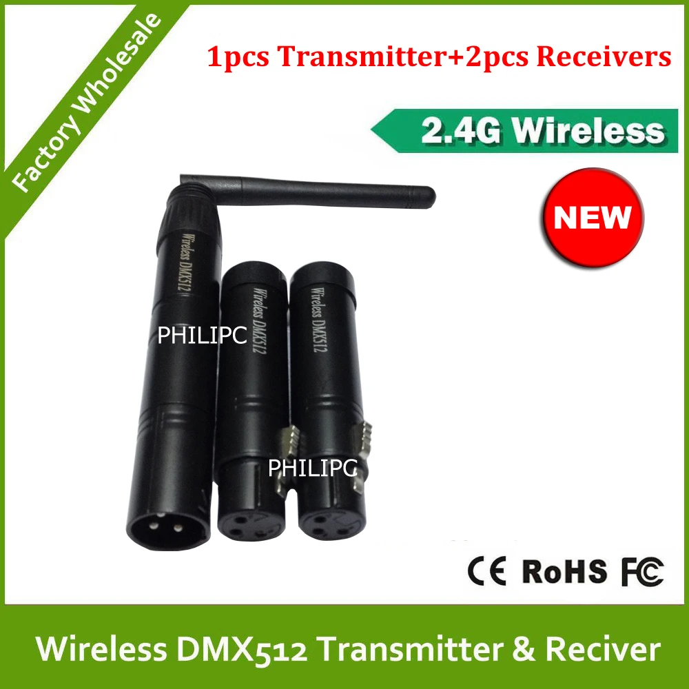 DHL/EMS 2 4G беспроводной dmx512 передатчик и приемник сценический светильник с