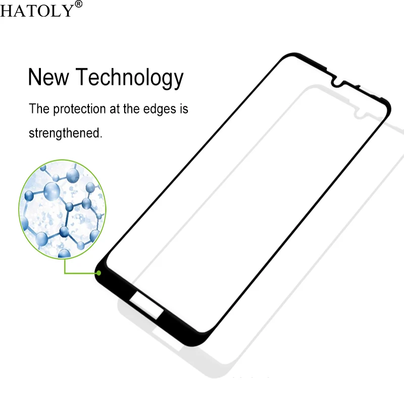Vidrio templado para Huawei Y6 2019, Protector de pantalla de cobertura completa con pegamento completo, para Honor 8A, Y6 2019, 2 uds.-1