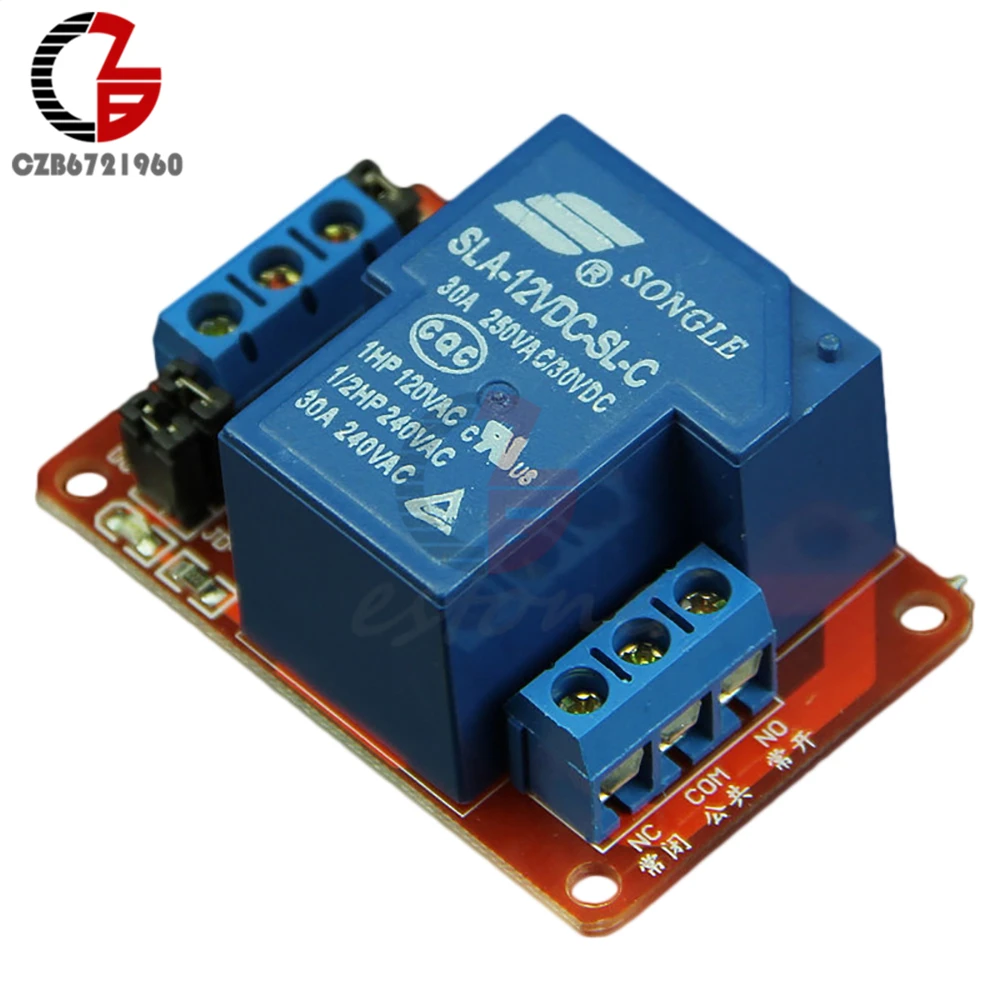 

30A 12V 1 Channel Relay Module Board With Optocoupler H/L Level Triger