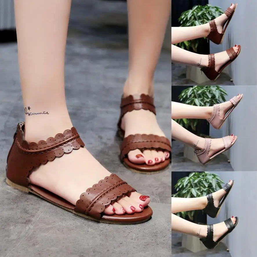 Женские туфли на плоской подошве Espadrille римские сандалии танкетке летние