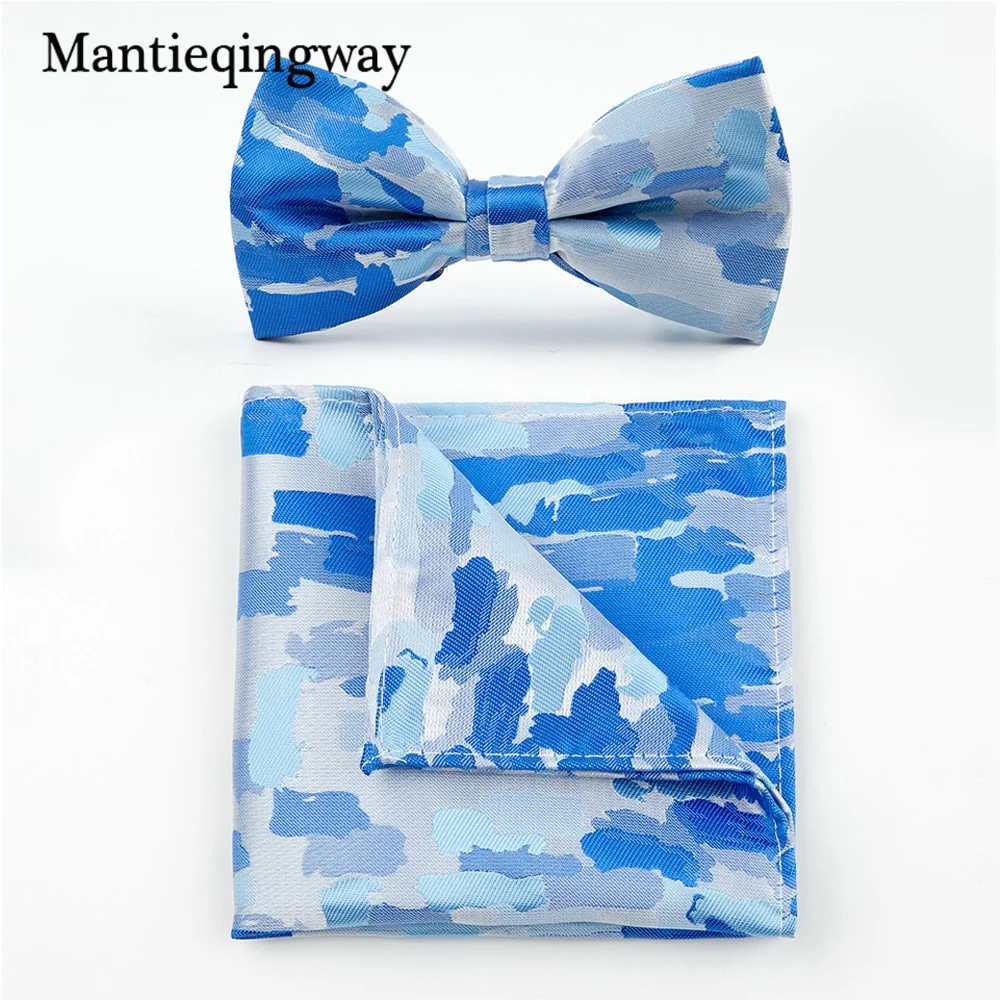 Mantieqingway классический деловой Камуфляжный платок с принтом галстук-бабочка набор