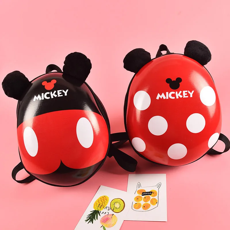 Детский мультяшный рюкзак из жесткого материала Disney Микки и Минни милый школьный