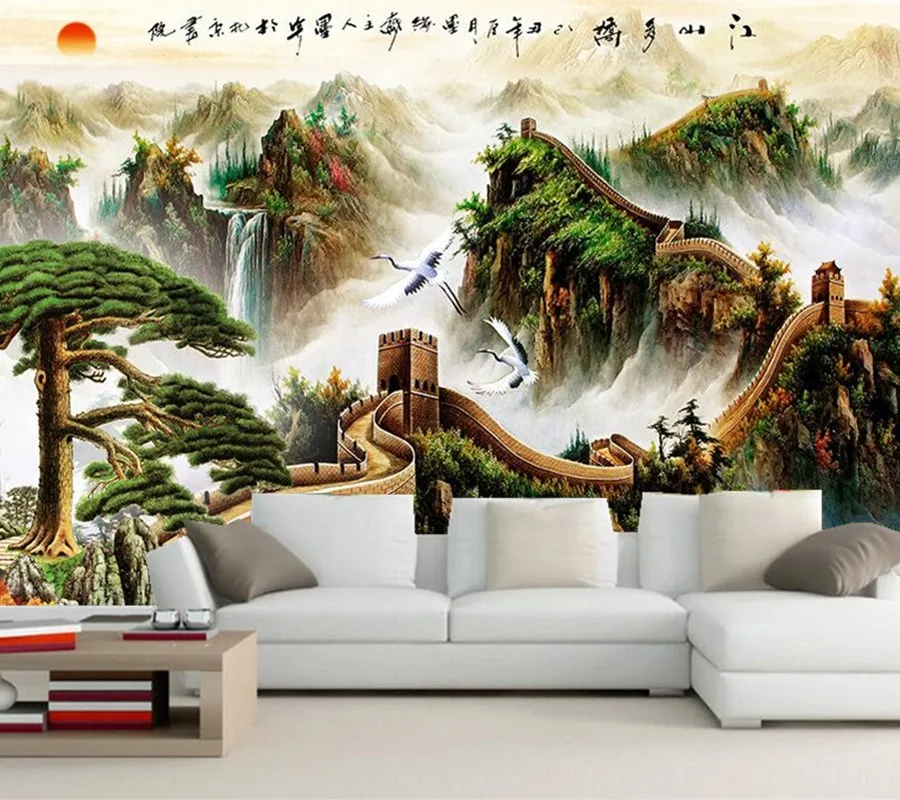 

Large 3d murals,Chinese Great Wall wallpaper papel de parede,restaurant living room sofa TV wall bedroom wall papers home decor
