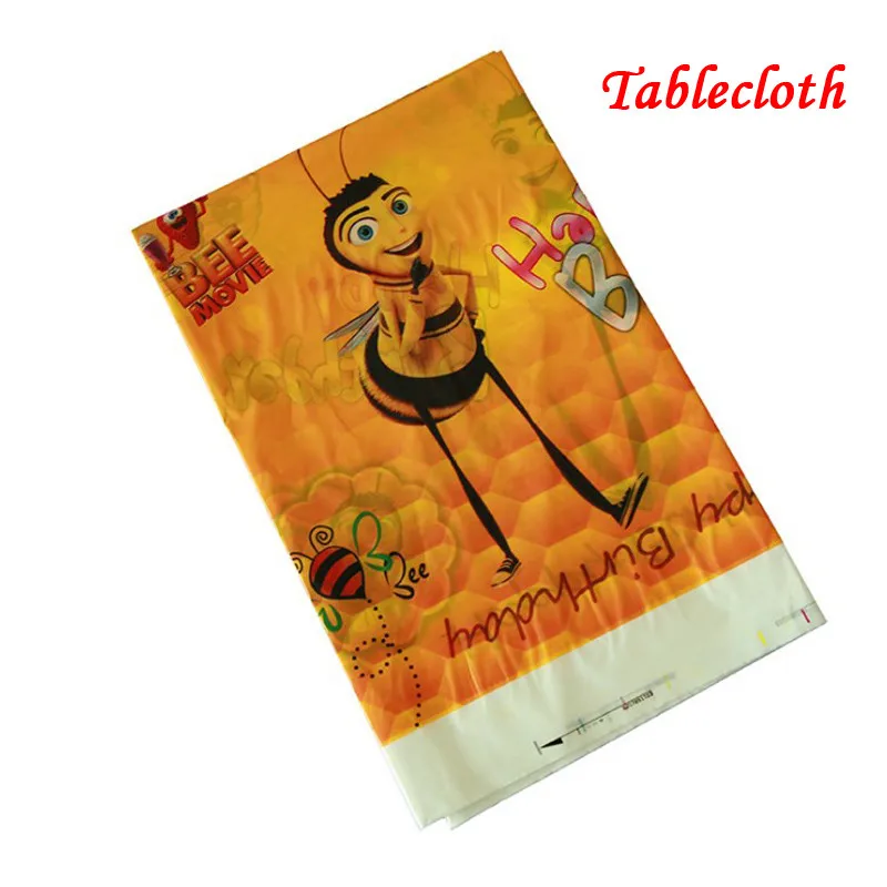 Tablecloth 10 шт./лот тарелки пчела тема одноразовые С Днем Рождения Свадьба Рождество для ребенка душ украшения на Рамадан вечерние принадлежности - Цвет: Tablecloth