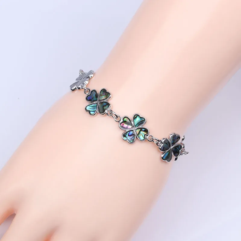 Очаровательные Браслеты Lucky Four Leaf Clover для женщин и девушек дружба винтажная
