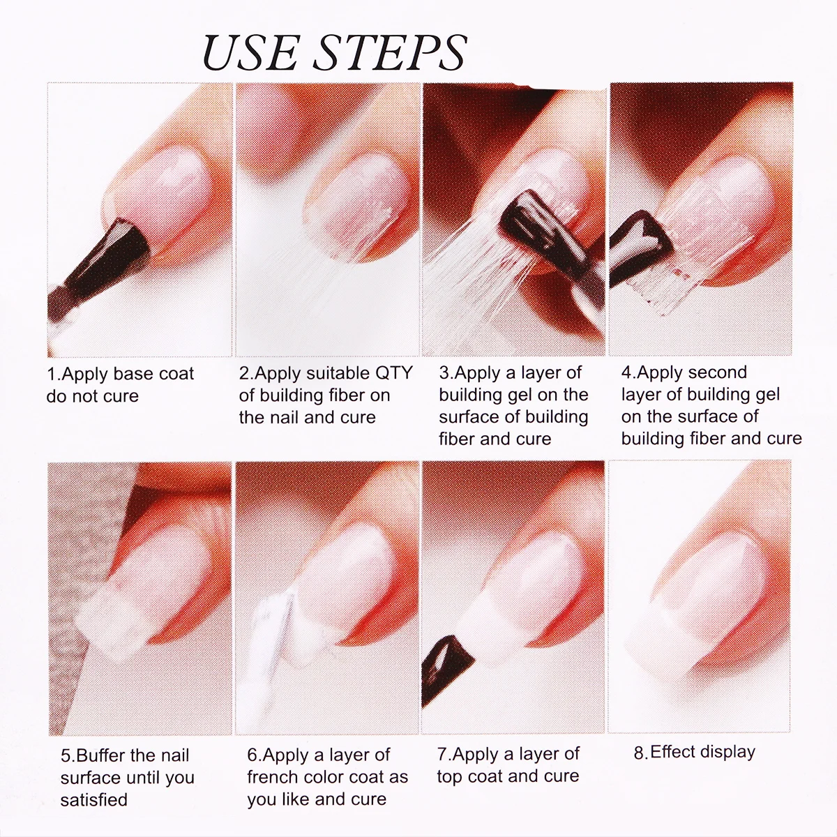 Monja 10Pcs Professional Fiberglass Nail Art Extension Silk Acrylic Tips Form Fibernails DIY Manicure Tools | Красота и здоровье