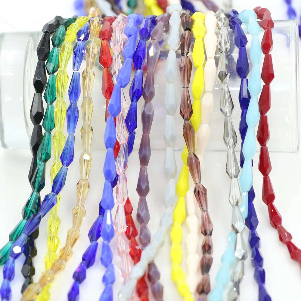 ZHUBI 48Pcs 6*14mm Glass Spacers Charms Crystals For Jewelry Making Long Bugle Beads diy Fashion Womens Accessories | Украшения и