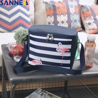 sanne new fresh insulation cold bales thermal oxford lunch bag waterproof convenient leisure bag flamingo tote