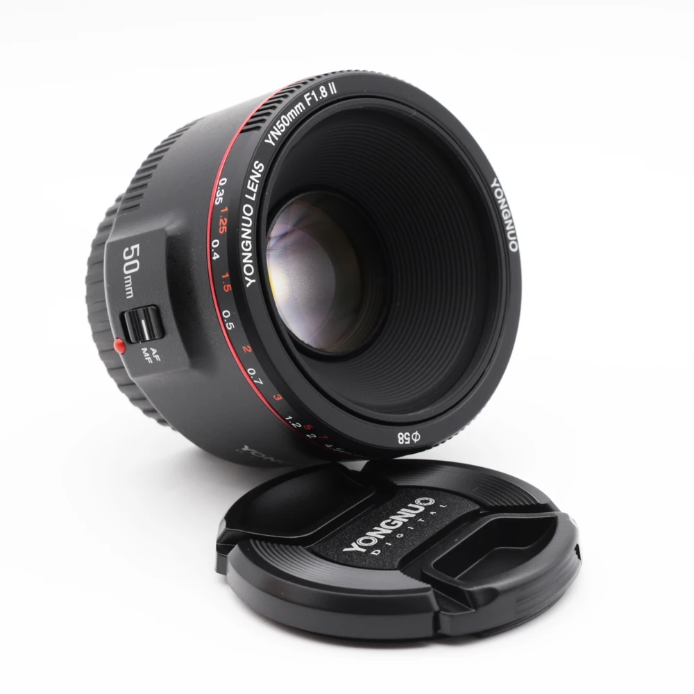 Белый YN50mm F1.8 II большая апертура Автофокус Объектив YONGNUO для Canon эффект боке