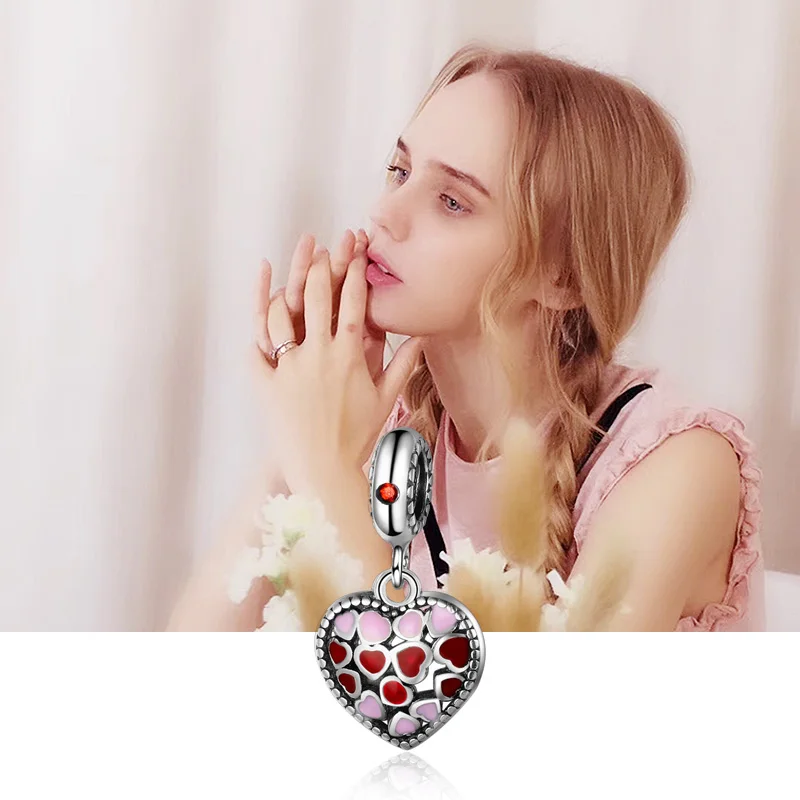 Jiayiqi Кулоны &quotлюбовь&quot серебряные бусины 925 пробы подходит для DIY браслет