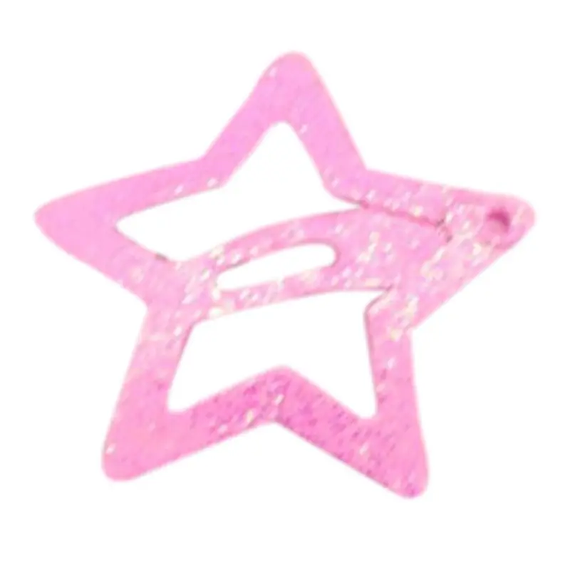 

2 Pairs Children Gilrs Soft Metal Alloy Mini Hair Clips Cute Heart Star Hollow Out BB Hairpins Glitter Powder Sweet Barrettes