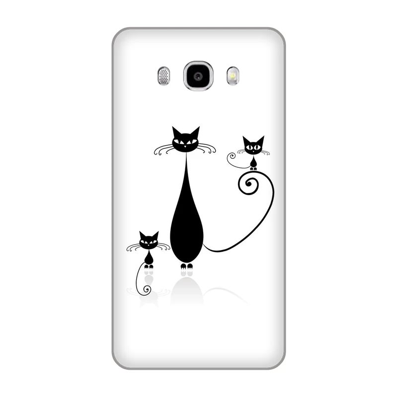 Милый простой рисунок черный кот Мягкий ТПУ чехол для телефона Samsung Galaxy J3 J4 J5 J6 J7 J8