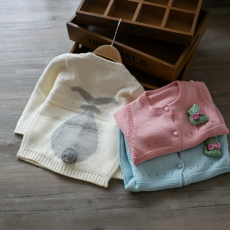 2016 весна/осень Новый стиль для девочки из хлопка вязаный свитер