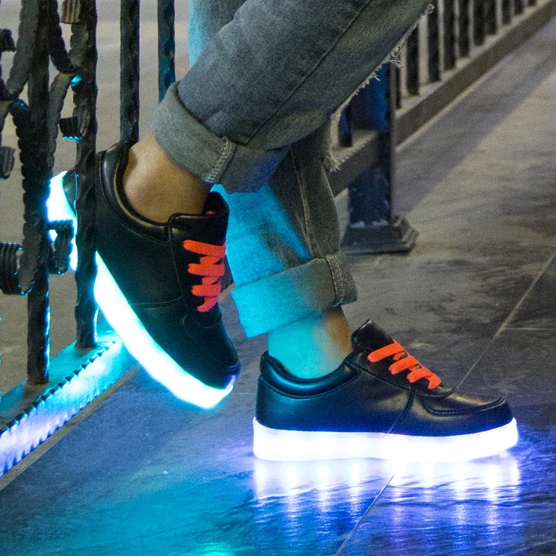 SAGUARO LED Luminous Shoes Fashion 7 Colors Boys Girls Light Up Kids Casual USB Charge Glowing Sneakers Zapatos Zapatillas | Детская